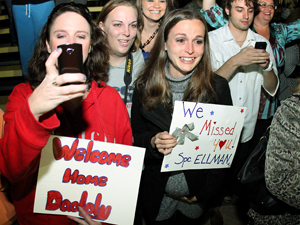 Homecomings continue -- Families greet soldiers who are returning six months early